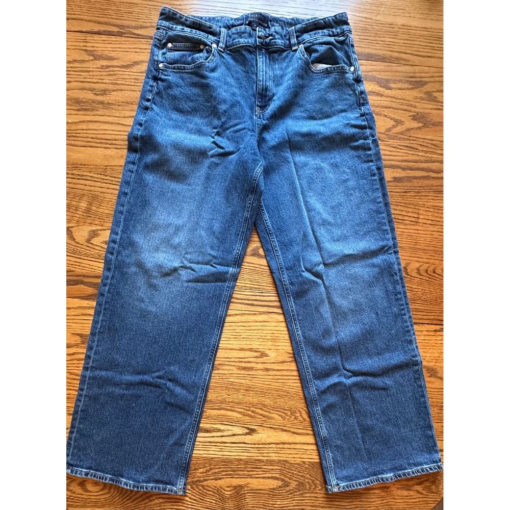 Talbots Simply Flattering Wide Leg Jeans Medium Wash Stretch Denim Size 14